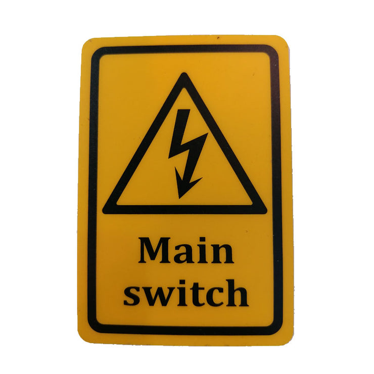 Main power switch label UK - M104700