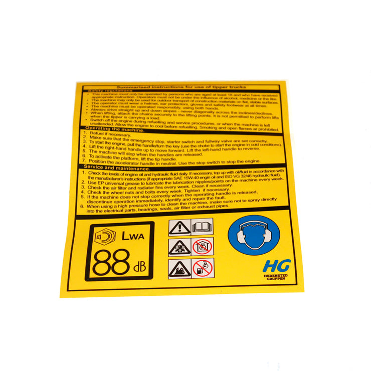 Warning sticker 160x200 UK - 423509